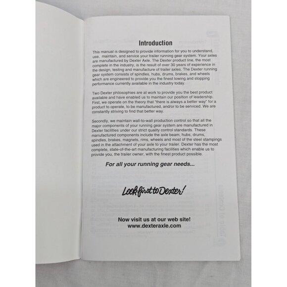 Dexter Axle Operation Maintenance Service Manual 600-8,000 Lb Axels 2003 - Picture 3 of 6